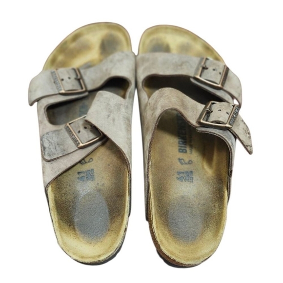 Birkenstock Arizona Oiled Leather Comfort Slide Summer Sandals Sz 41 10 Womens - Picture 5 of 10